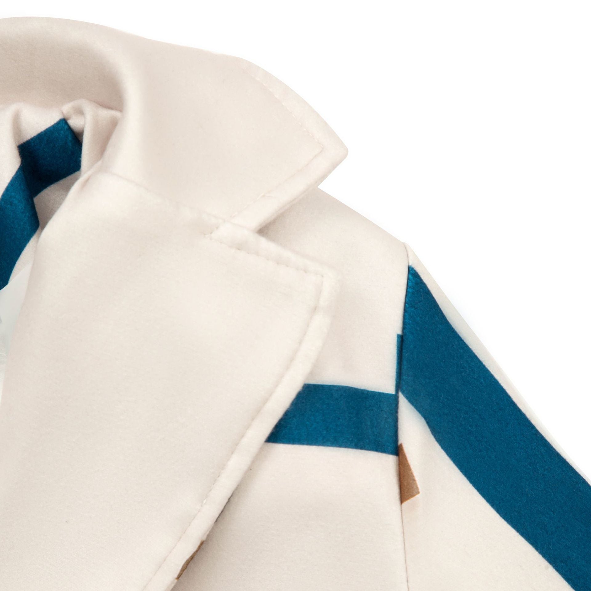 Manteau long en laine à carreaux et revers pour femme