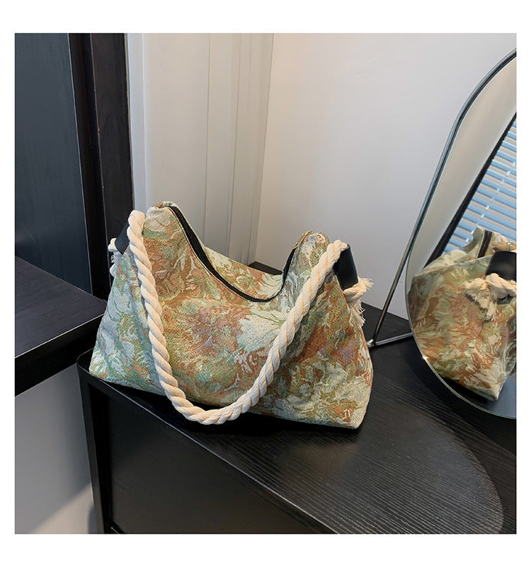 Leopard Print Large Capacity Crossbody Shoulder Bag for Women