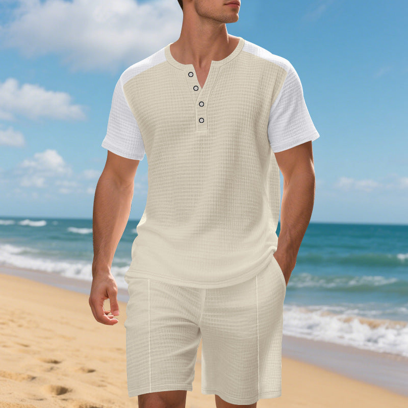 Ensemble costume et short grande taille à manches courtes
