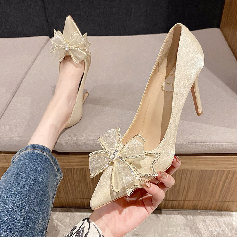 Chaussures à talons hauts en cristal noir de banquet de princesse