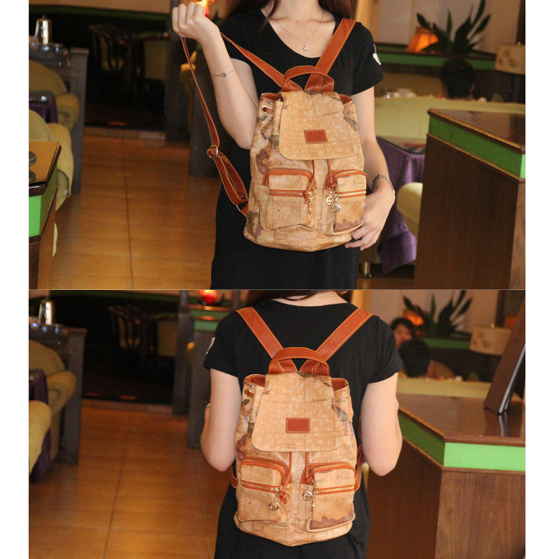 Retro wild map backpack