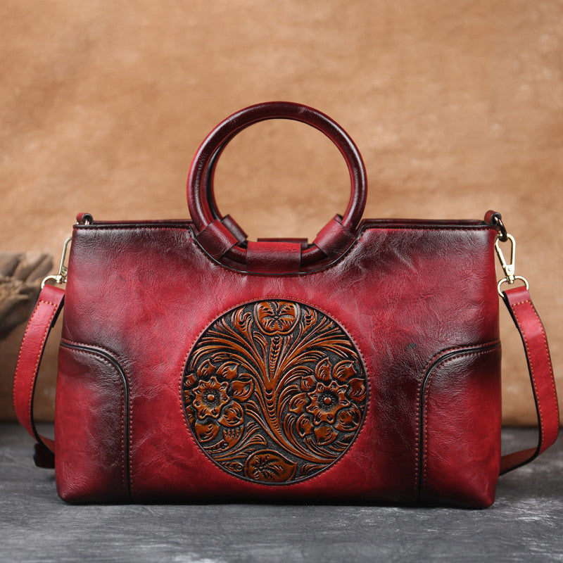 Sac à bandoulière Rétro Floral en PU avec Fermeture Éclair
