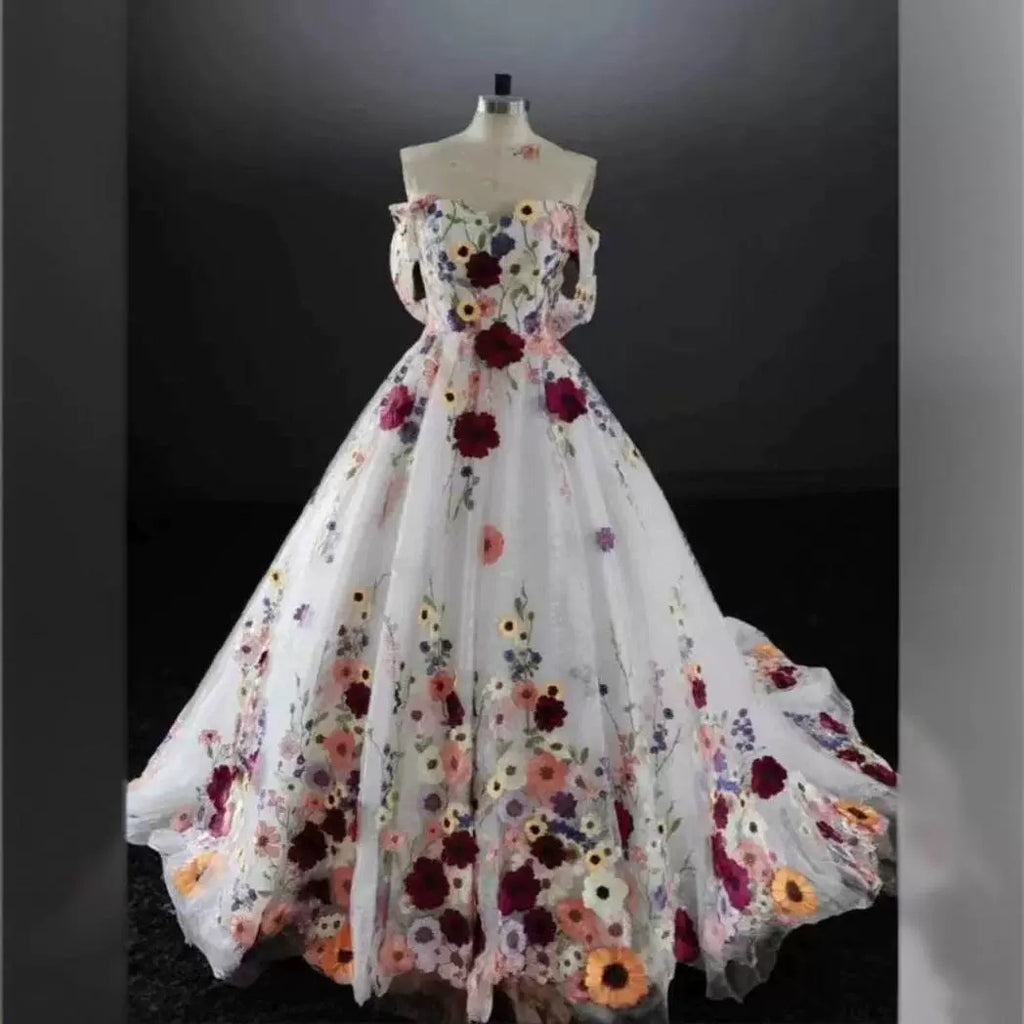 Robe de banquet exquise en fil floral