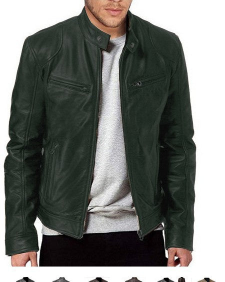 Slim PU Leather Jacket