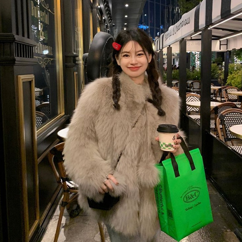 Slimming Fashion Fur Coat for Young Women