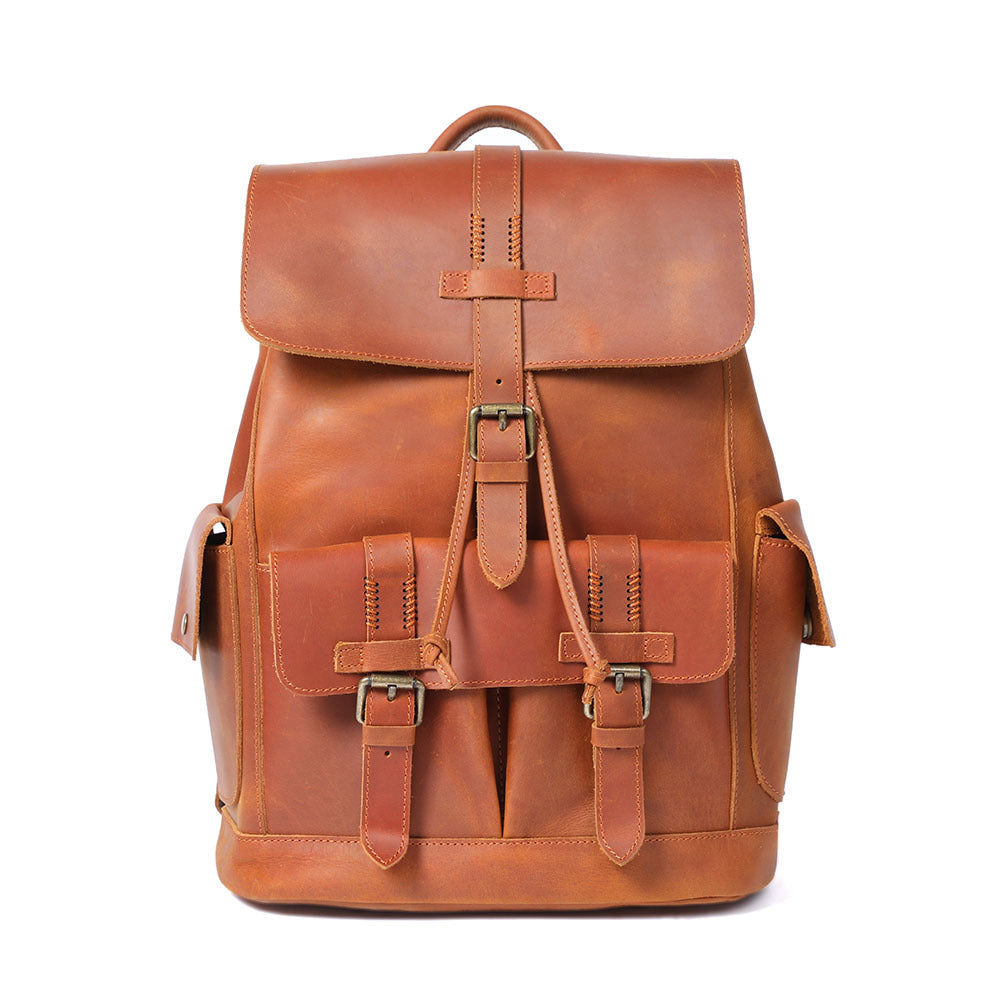 Large-Capacity Leather School & Travel Bag for Men