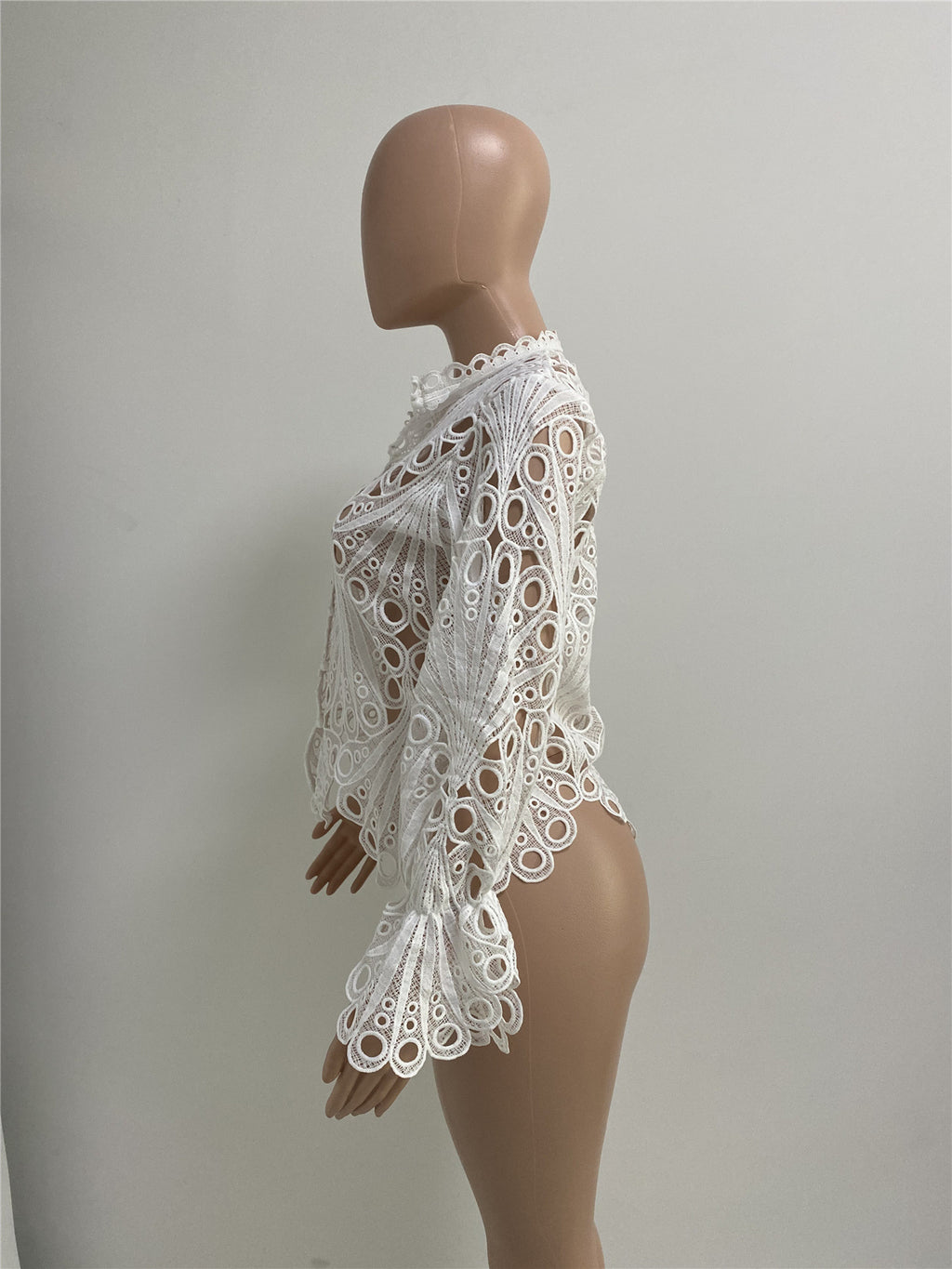 Wish Hole Breathable Trumpet Sleeve Nightclub Women's Top