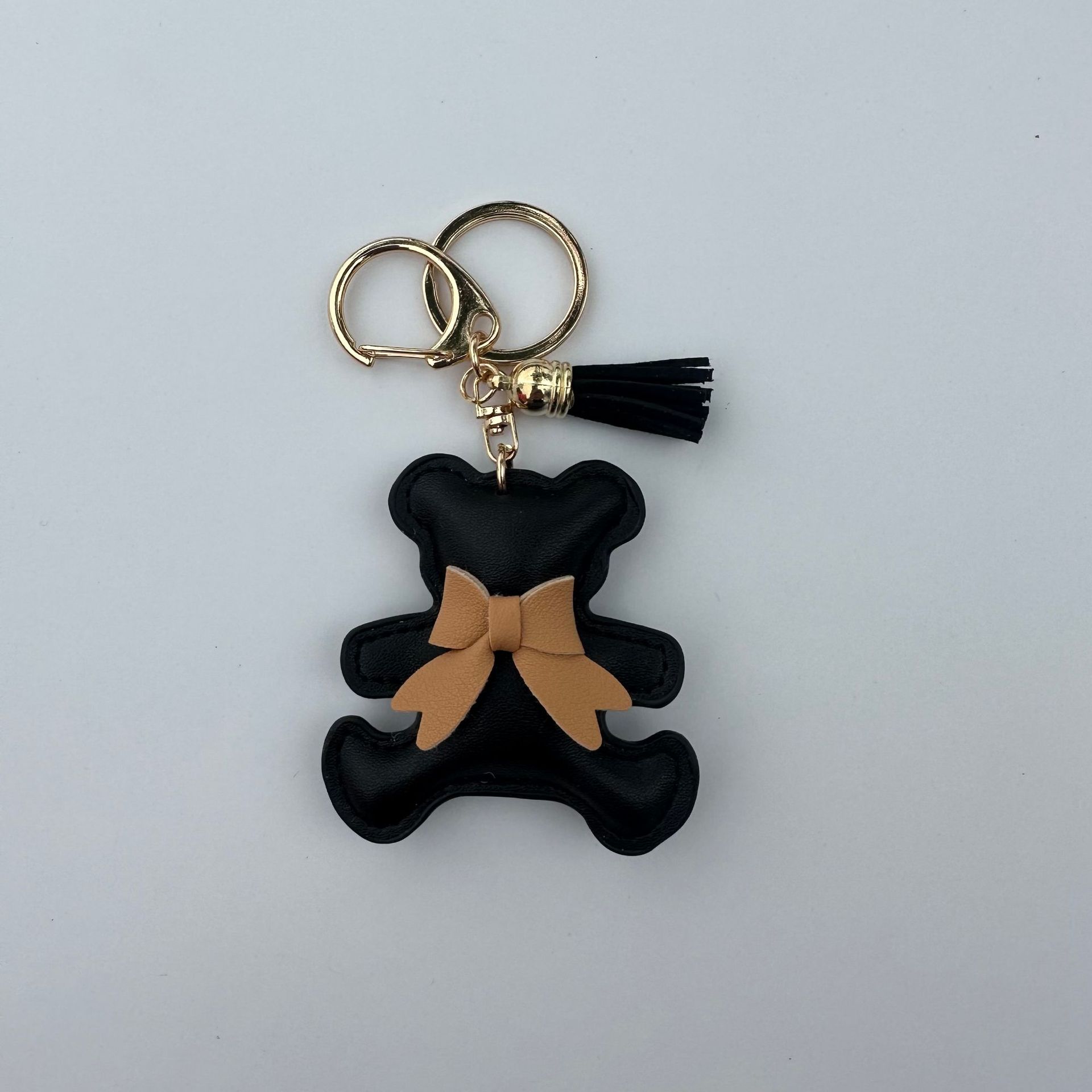 Cartoon Bear Artificial Leather Phone Case Pendant Keychain
