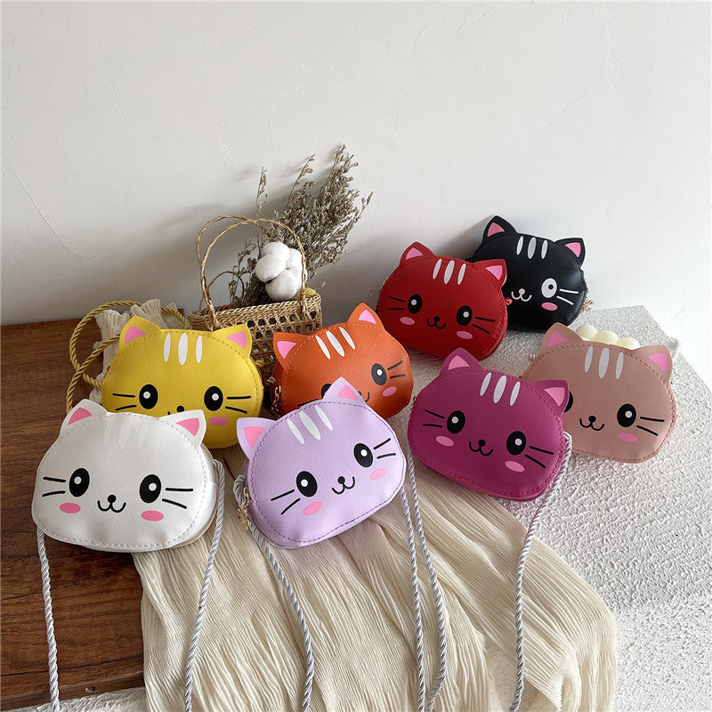 Mini sac à bandoulière mignon en dessin animé avec fermeture éclair pour enfants