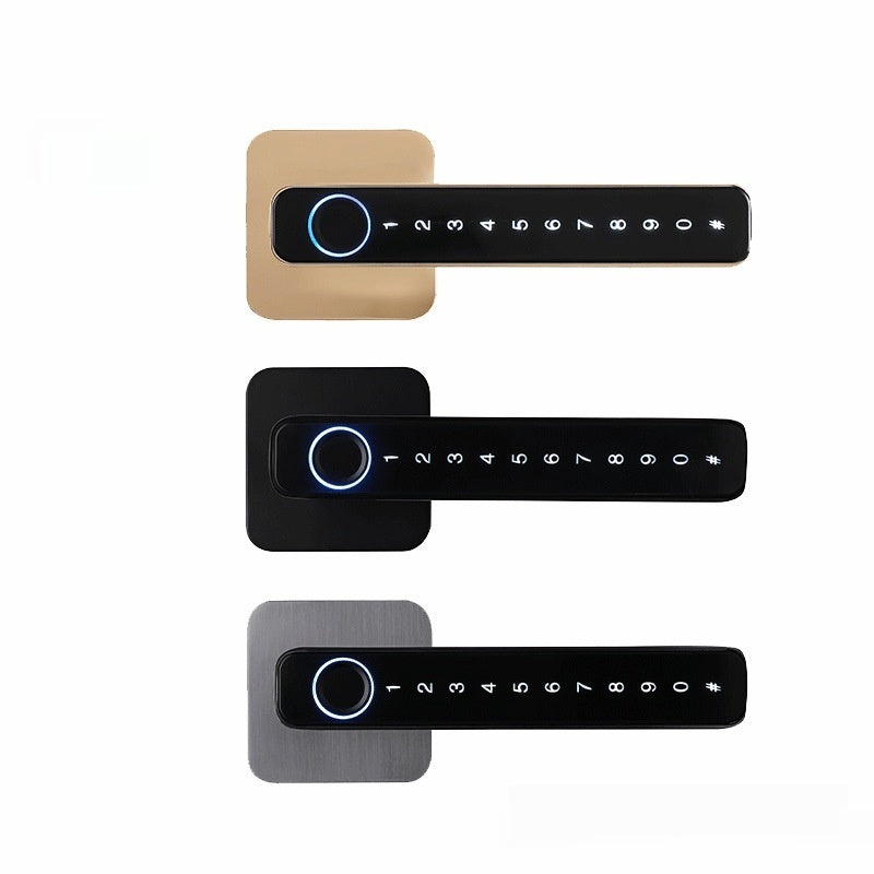 قفل باب خشبي بغرفة النوم بكلمة مرور وقفل ذكي ببصمة الإصبع