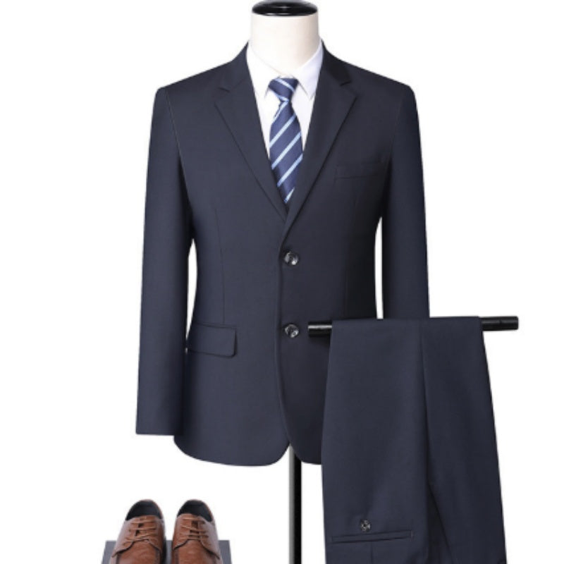 Men's Slim Fit Three-Piece Business Suit with Tie