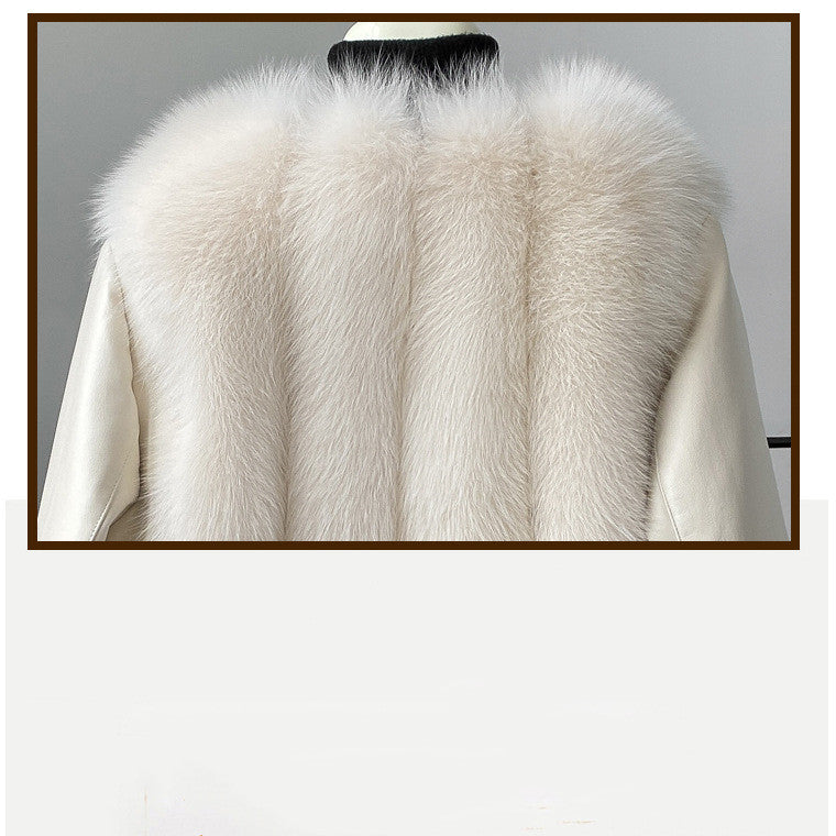 Manteau long une pièce pour femme en fourrure