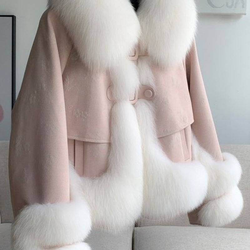 Veste courte et chaude d'hiver épaissie pour femme