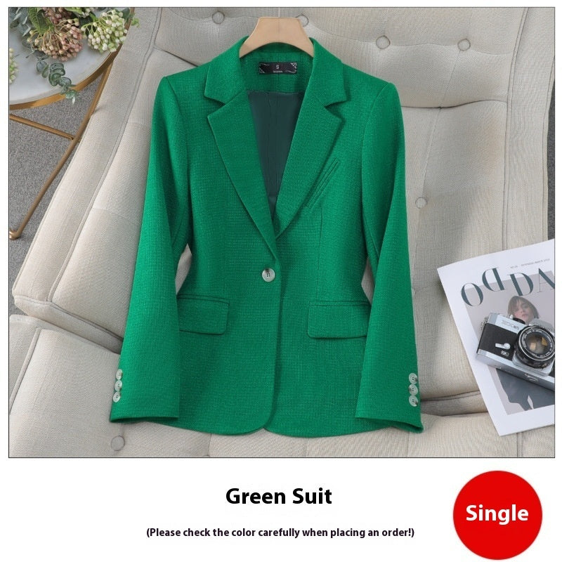Autumn Winter Small Suit Top with 3D Effect and Pockets for Women