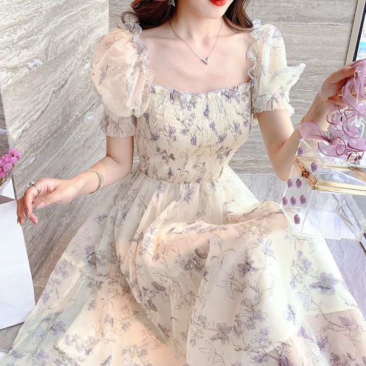 Ladies Floral Chiffon Dress for Ages 18-24