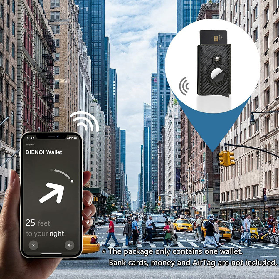 محفظة ايرتاج للرجال، جلد رفيع، حامل بطاقات بخاصية حماية RFID، محفظة متعددة الوظائف مضادة للسرقة