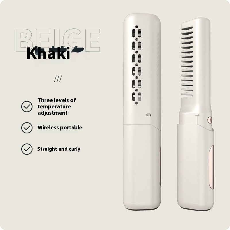 Mini Peigne Lissant Chauffant avec Ions Négatifs Soin Capillaire Doux Massant