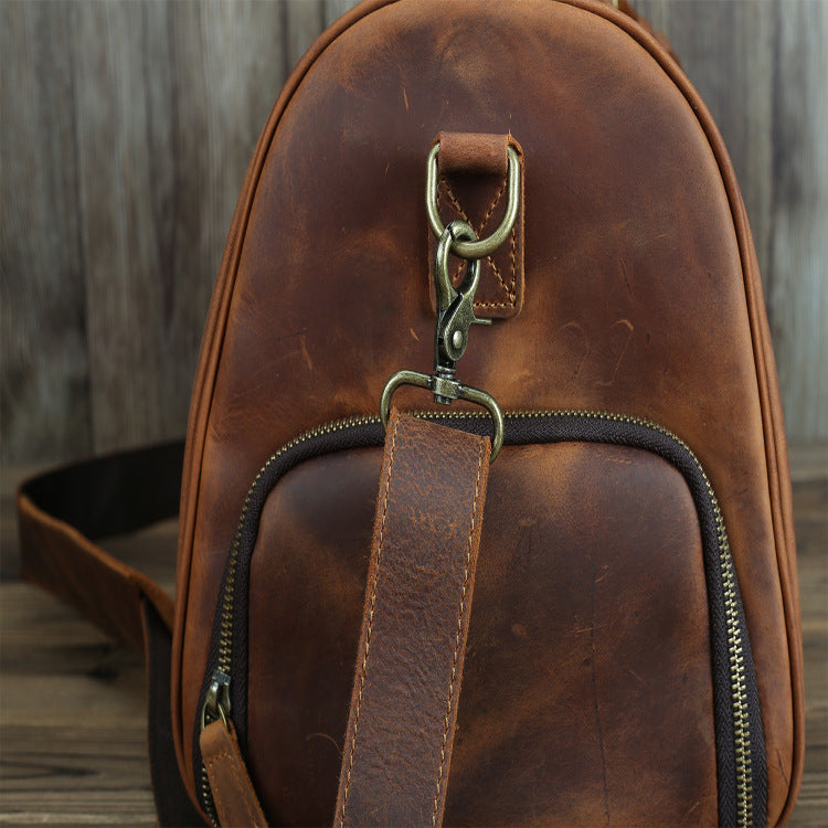 Sac de Voyage Homme Vintage en Cuir Crazy Horse Grande Capacité 50cm