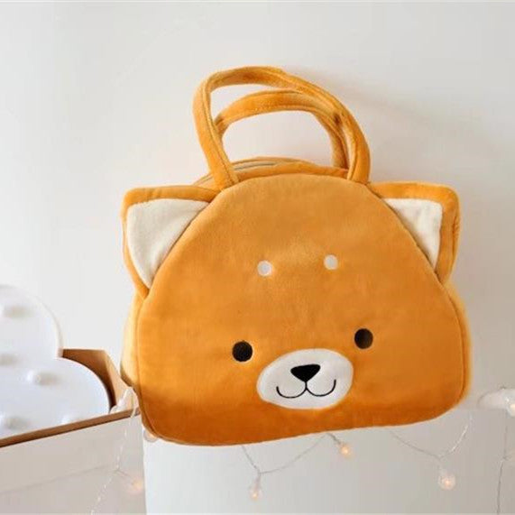 Cartoon Three-color Akita Shiba Inu Plush Hand Bag