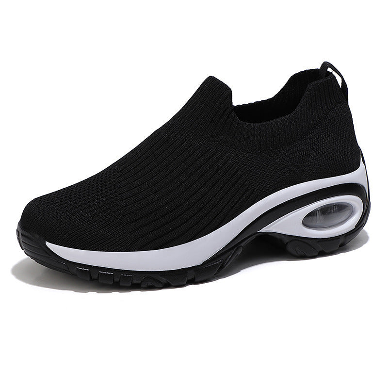 Breathable Fly Woven Comfortable Lazy Shoes with Low Heel