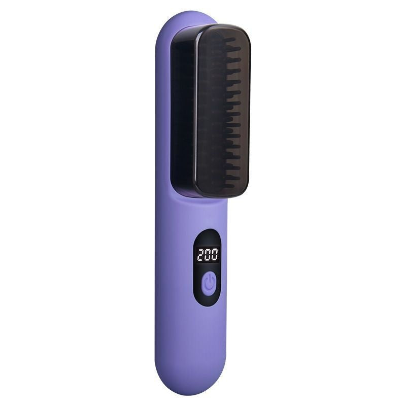 Wireless Straight Comb Negative Ion Hair Curler And Straightener Dual-use Comb