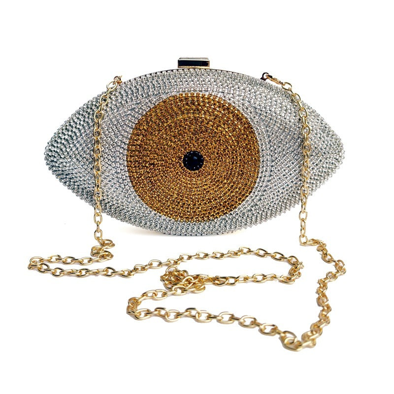 Pochette Cosmétique de Soirée Diamant avec Chaîne 24.5X6.5X15CM