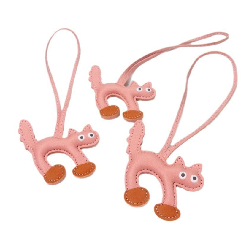 Mini Cat PU Leather Bag Pendant 8.5x9cm