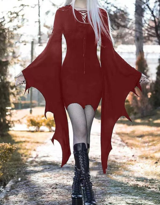 Medieval Forest Elven Pixie Costume for Women Hooded Nienna Dress Halloween Party