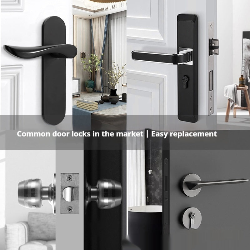 Serrure intelligente à empreintes digitales et mot de passe pour porte de chambre en bois