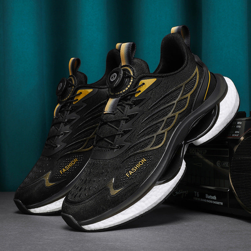 Chaussures de course pour hommes à boucle tournante à coussin d'air tissé volant