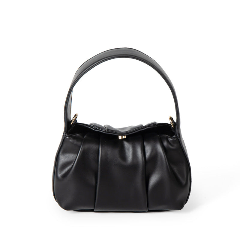 Sac à Bandoulière Plissé Nuage Tendance Sac Oreiller Portable en PU
