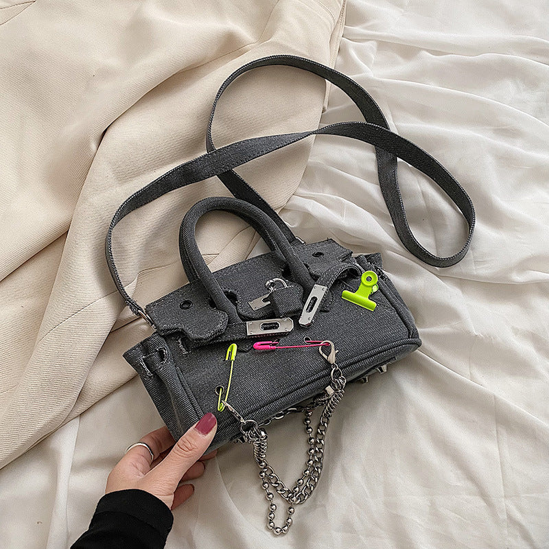 Small Retro Handmade Canvas Denim Bag