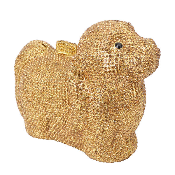 Diamond Pattern PU Dinner Bag with Hand Hold 16x13x7cm