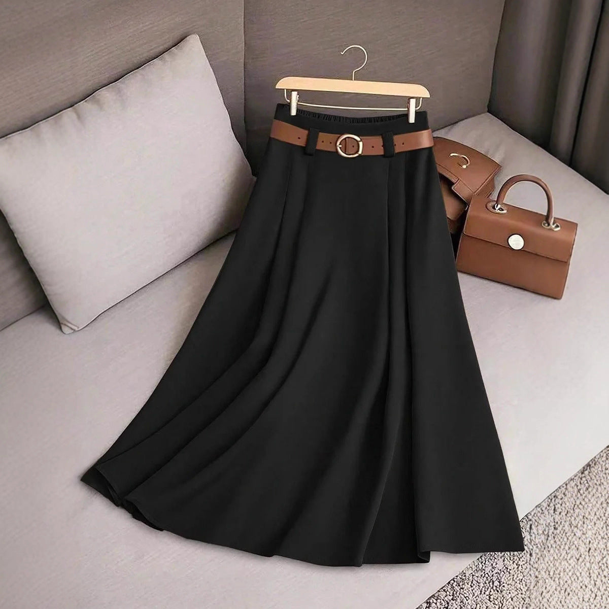 Women's Casual Pleated Skirt in Multiple Colors, Sizes S-XL