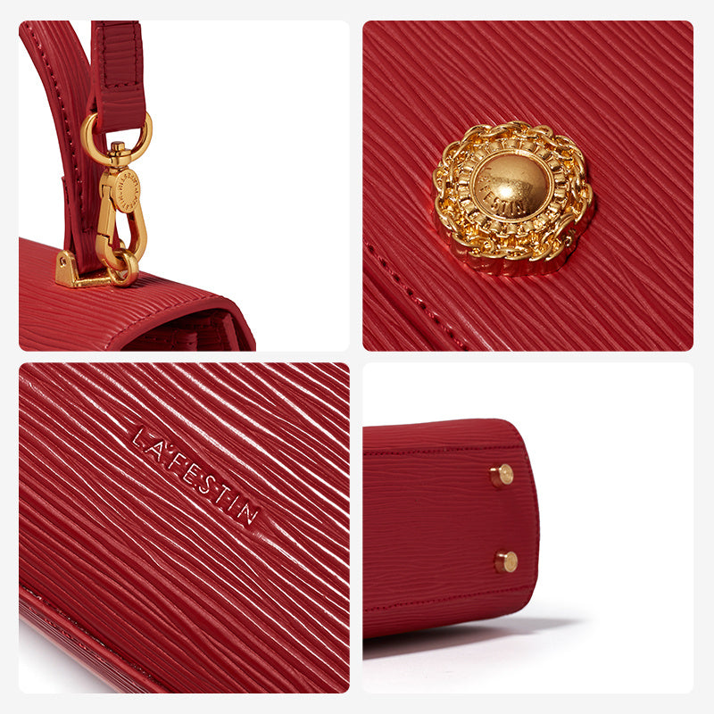 Ladies Retro Large Samba Red Single Shoulder Messenger Bag