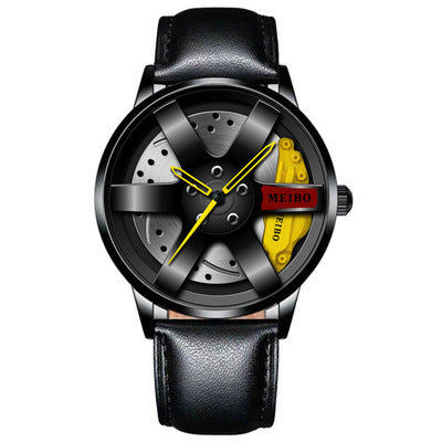 Men's Quartz Business Watch with Automatic Movement and Spiral Crown