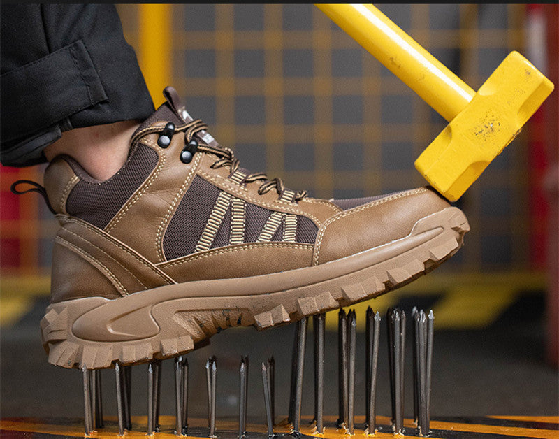 Lightweight Mid-Cut Breathable Steel Toe Construction Safety Shoes