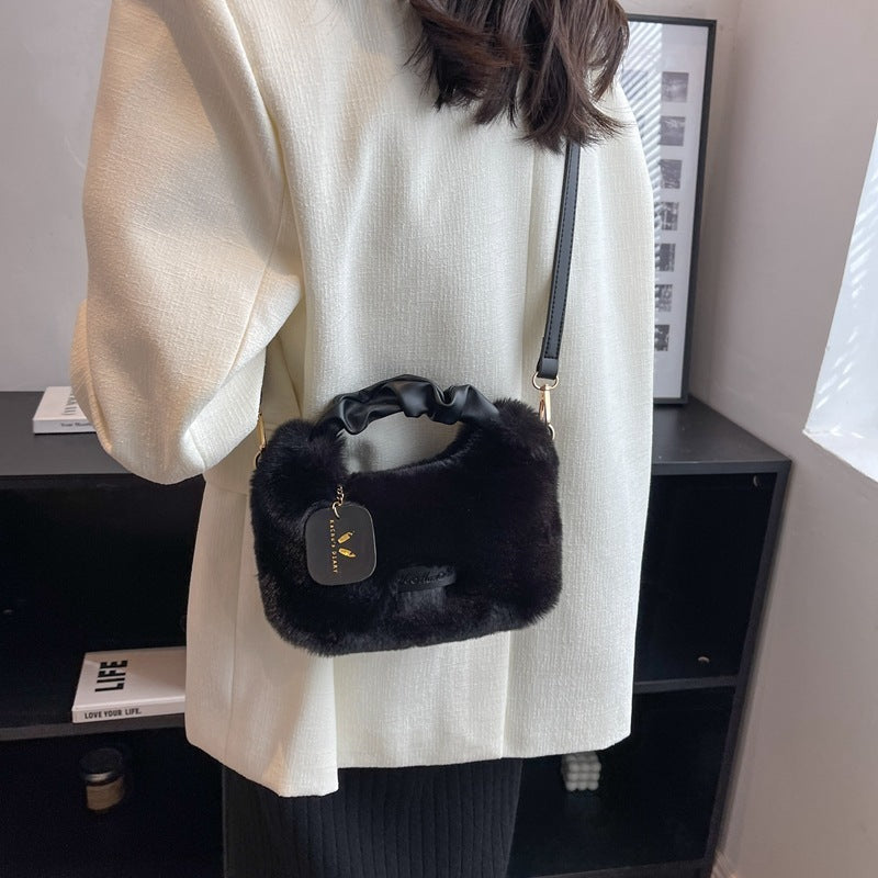 Women's New High-grade Fashionable Plush Handbag