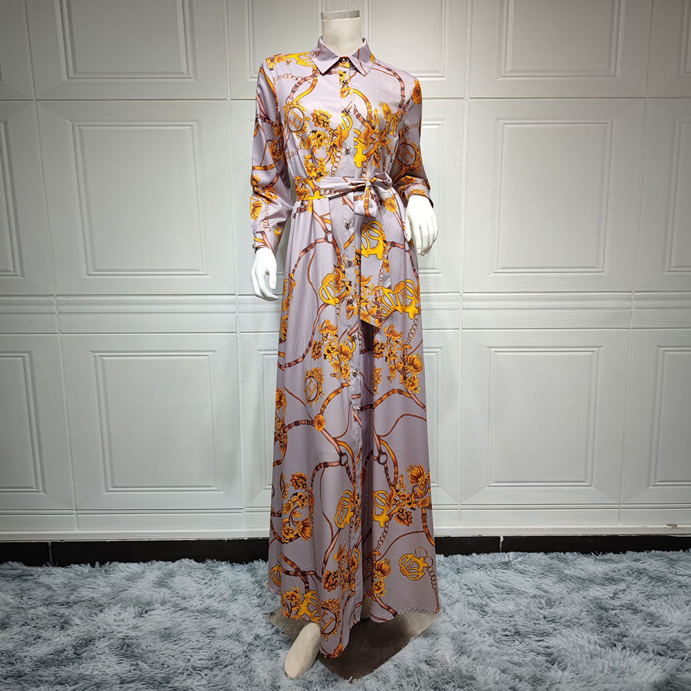 Robe vintage de style musulman pour femme avec lacets du Moyen-Orient