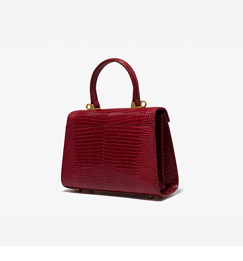 Bordeaux Red Vintage Leather One-Shoulder Messenger Bag
