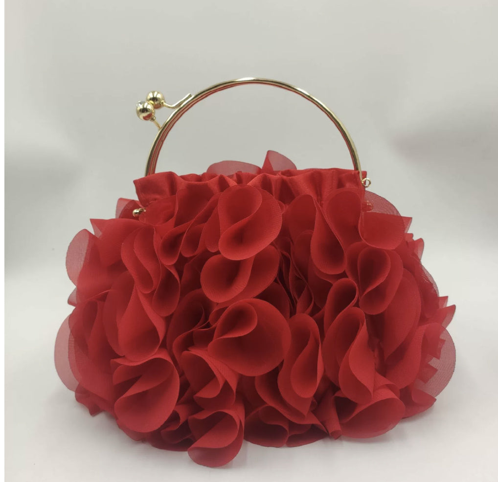 Neue Mode Damen Handtasche Blume Nette PU Leder 23CM