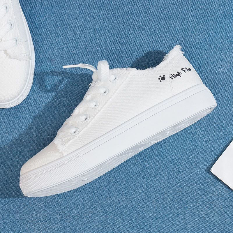 Women's White Canvas Breathable Casual Sports Shoes