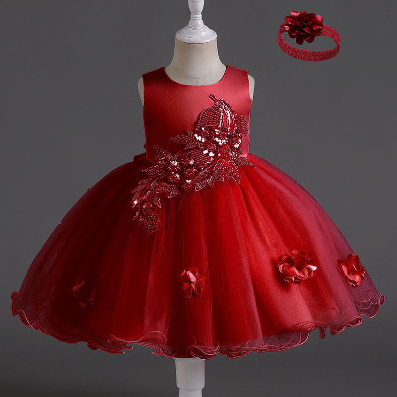 Girls' High-End Sleeveless Dress in Multiple Colors