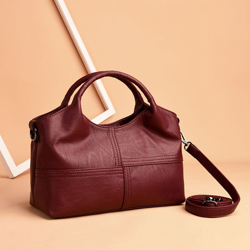 Lightweight Soft Leather Large Capacity Mother Bag