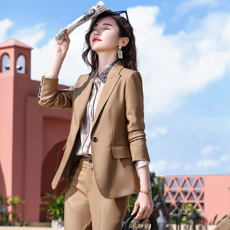 Ensemble deux pièces slim fit pour femme avec pantalon et manches longues