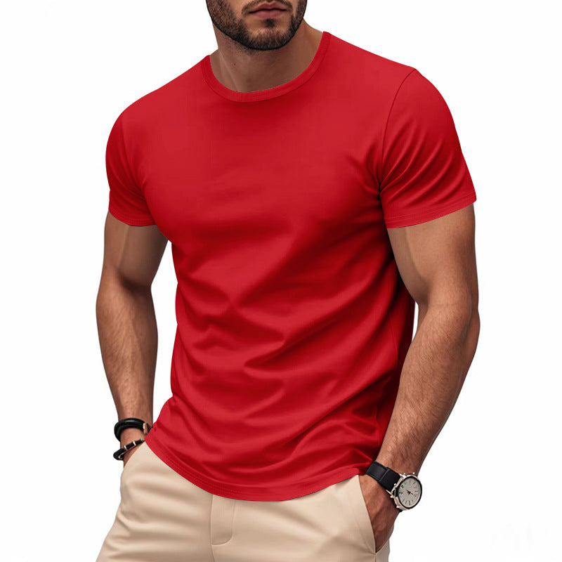 T-shirt de sport à manches courtes et col rond, séchage rapide, pour le marathon