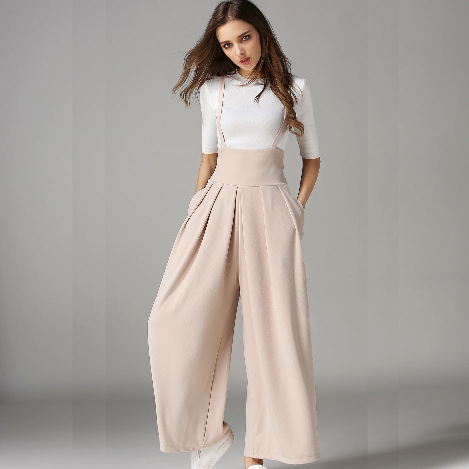 High Waist String Wide Leg Pants
