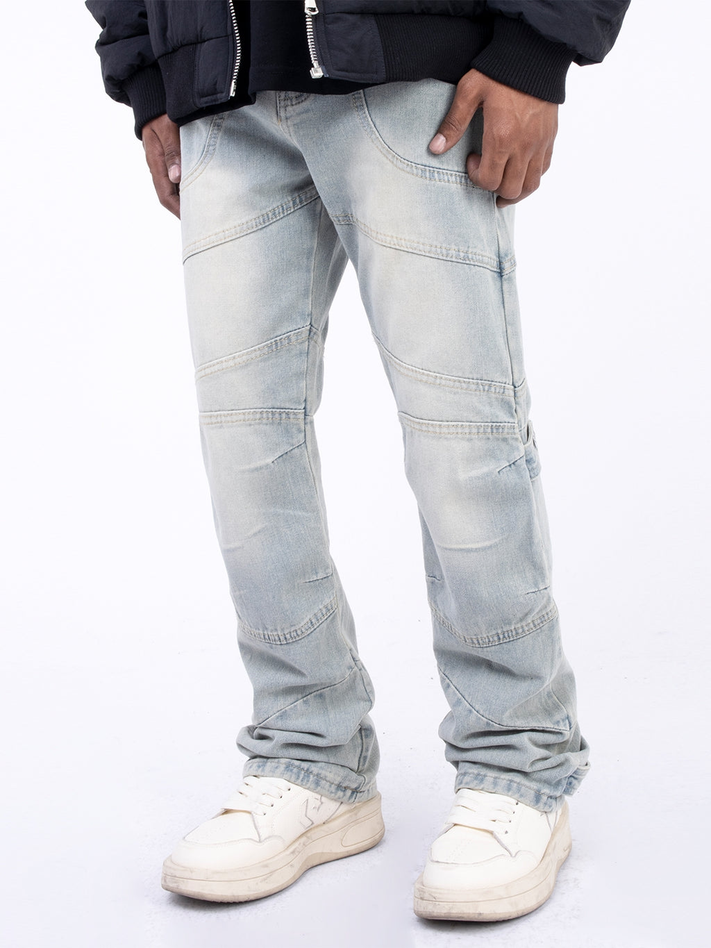 Pantalon droit en jean bleu clair American Retro