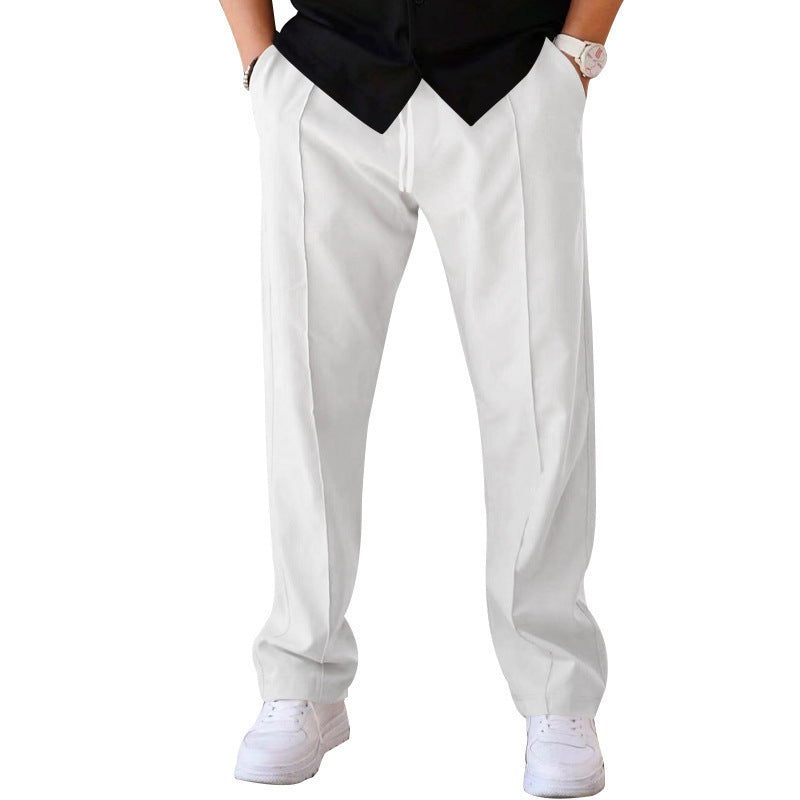 Pantalon décontracté sport ample droit pour homme avec cordon de serrage