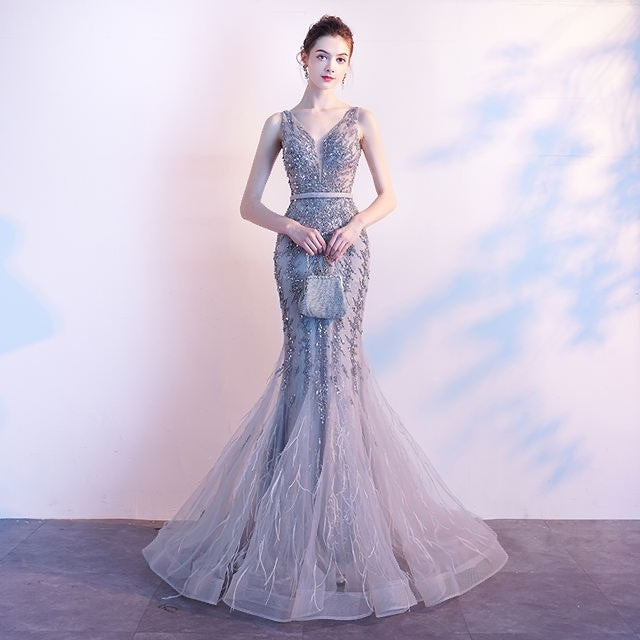 Robe de soirée sirène pour femme, disponible en plusieurs couleurs et tailles